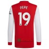 Oficiální Fotbalový Dres s Dlouhý Rukáv Arsenal Nicolas Pepe 19 Domácí 2021-22 pro Muži